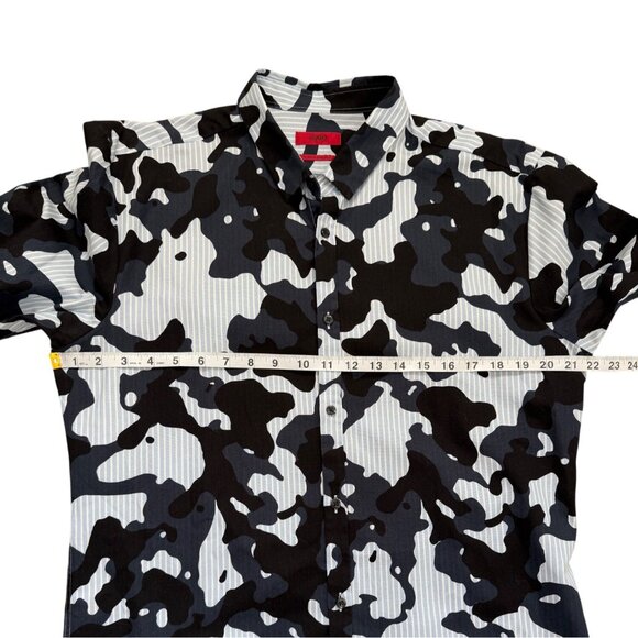 Hugo by Hugo Boss Men XL Ero Camo Striped Woven Extra Slim Fit Button-Down Shirt - Picture 5 of 7